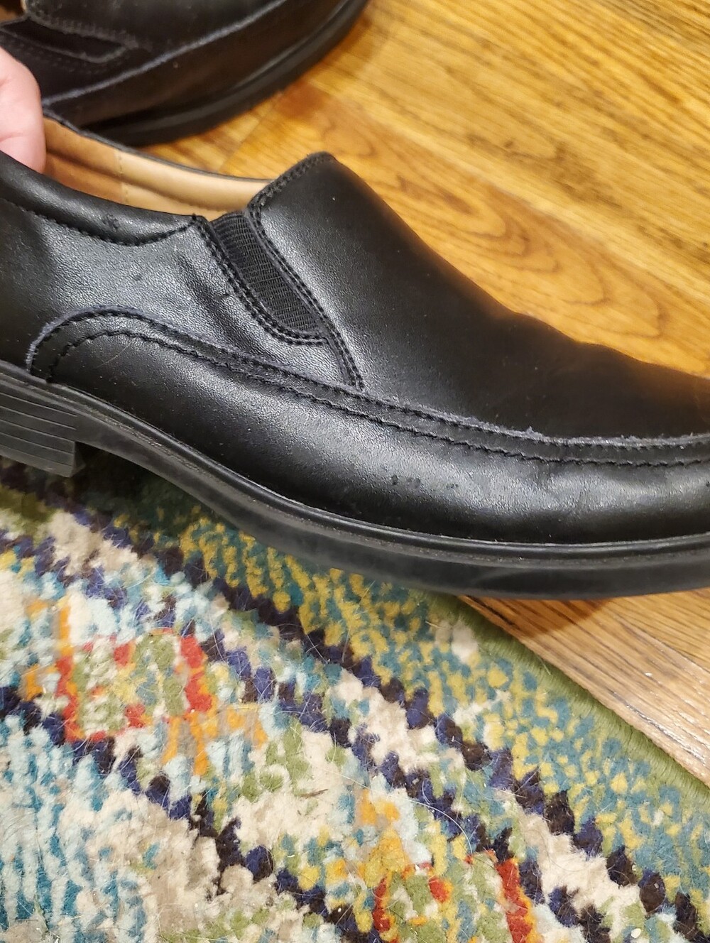 Florsheim Boys Size 5 Black Leather Slip-On Loafers - Picture 6 of 6